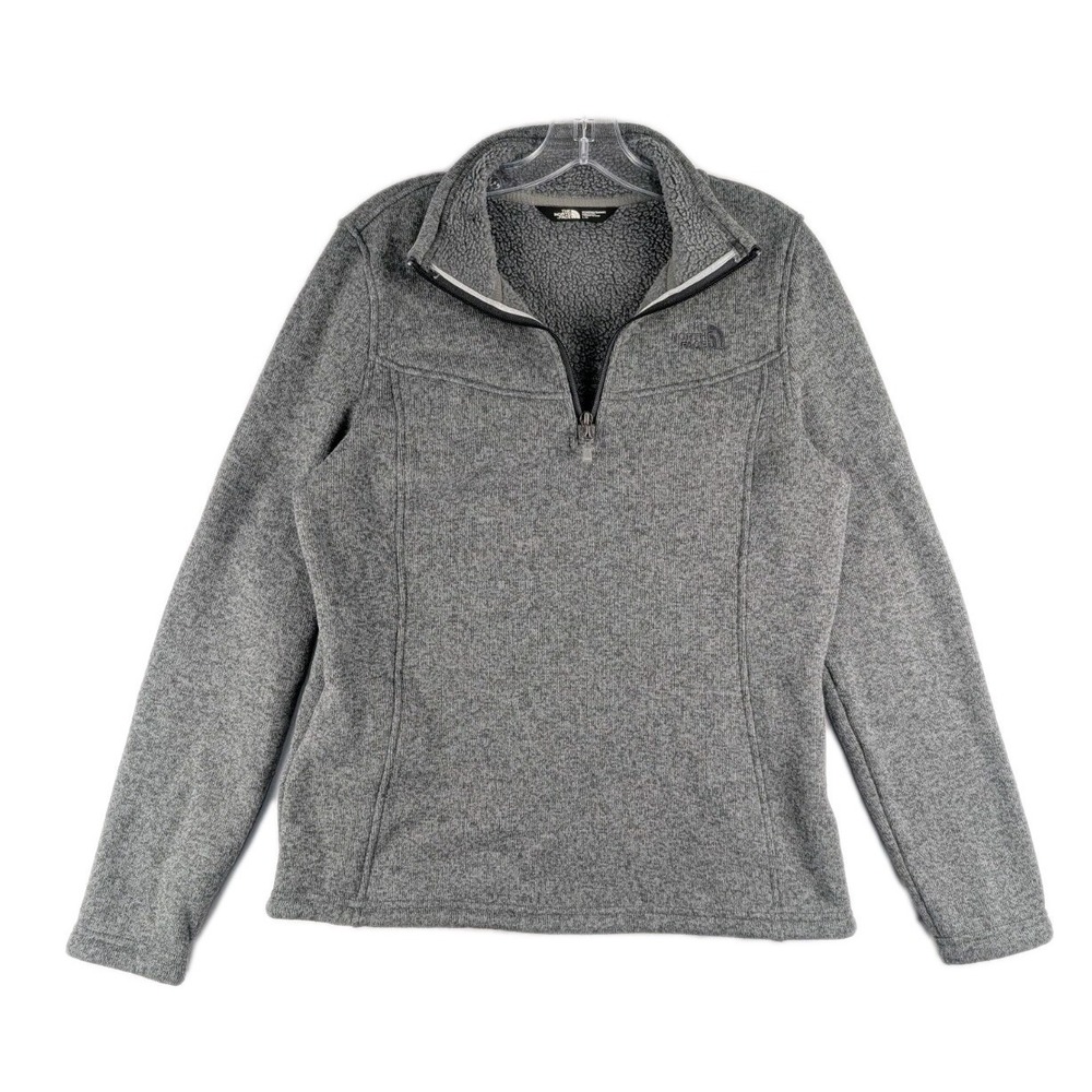 The North Face Pullover Womens L Gray Crescent Sunset 1/4 Zip Fleece NF0A2SVW
